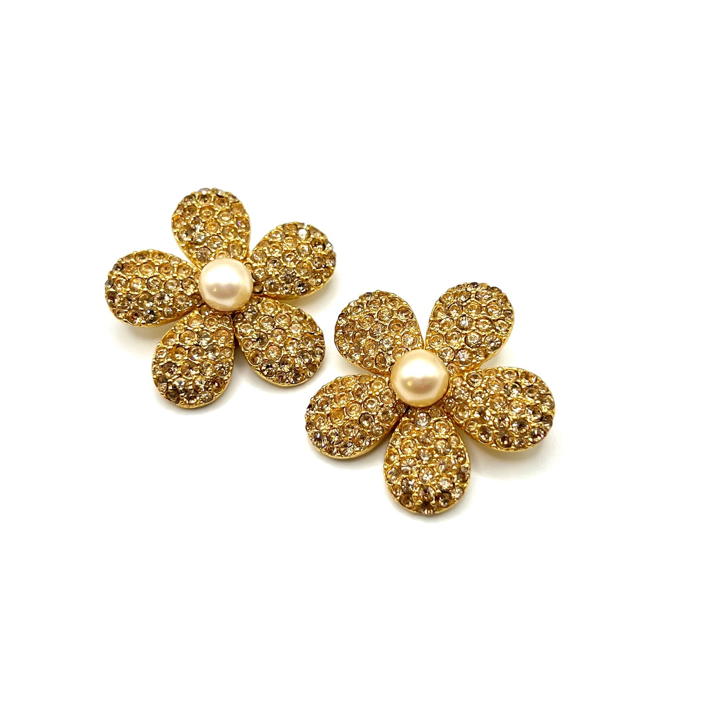 Boucles d'oreilles YSL fleurs