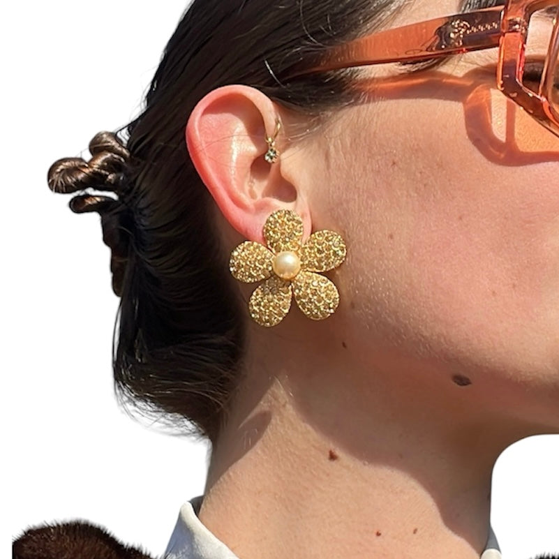 Boucles d'oreilles YSL fleurs
