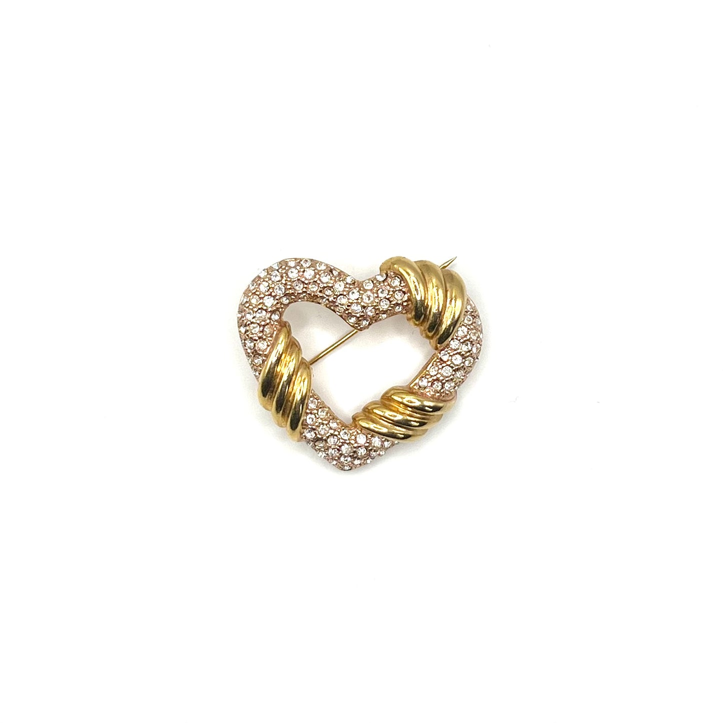 Broche coeur strass