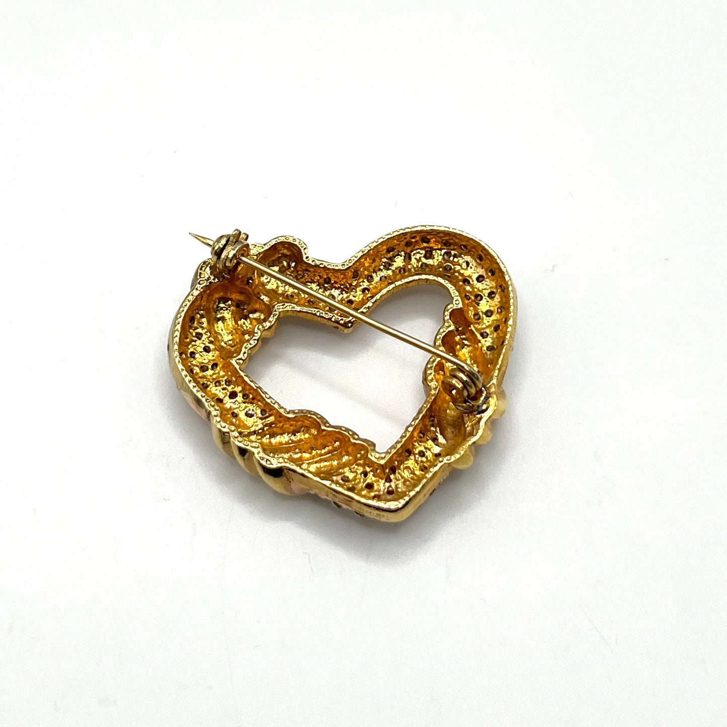 Broche coeur strass