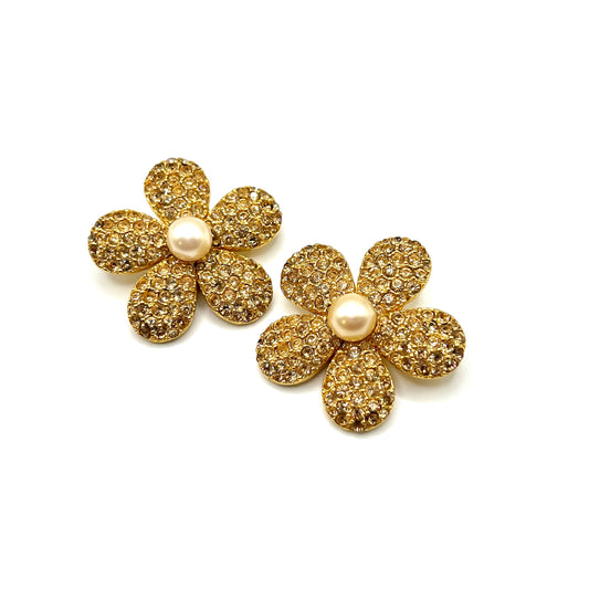 Boucles d'oreilles YSL fleurs