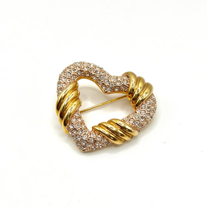 Broche coeur strass
