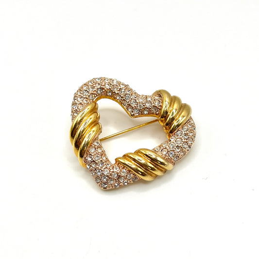 Broche coeur strass